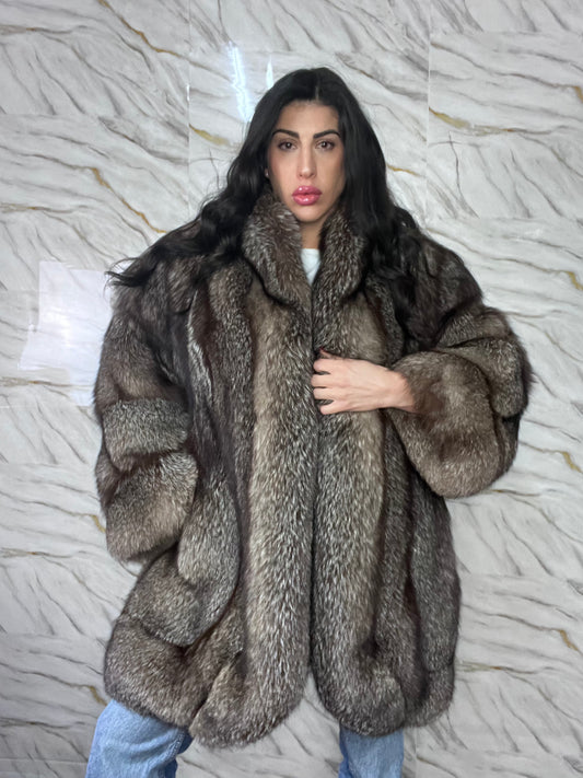 Cappotto in Volpe Argentata