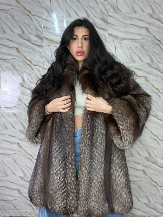Cappotto in Volpe Argentata