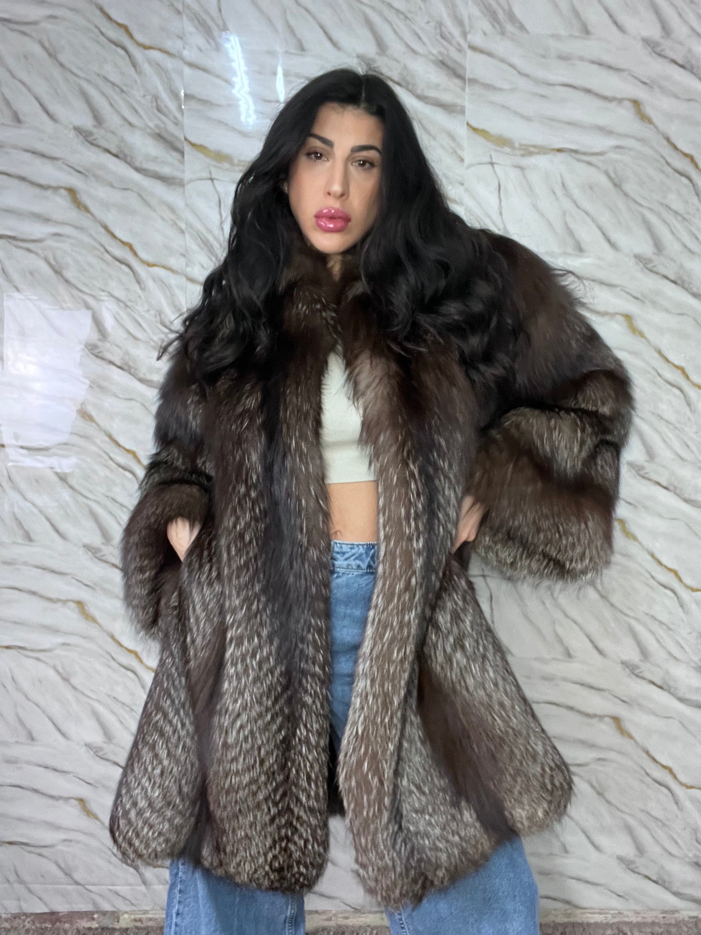 Cappotto in Volpe Argentata